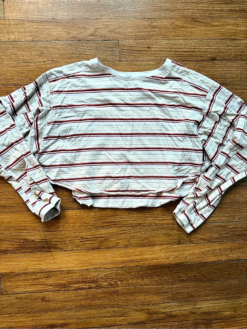 BDG Striped Cropped Long Sleeve Top Size XS